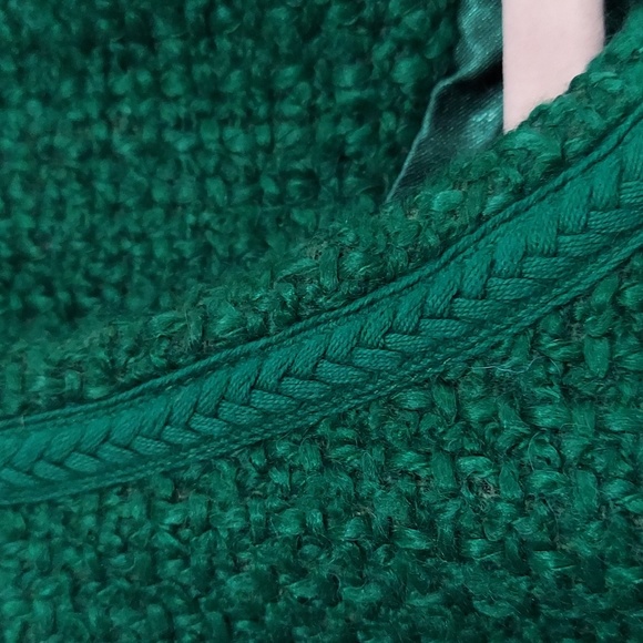 Joan Rivers Parisian Emerald Green Chic Woven Ruffle Jacket Size 12 #860 - Picture 9 of 9